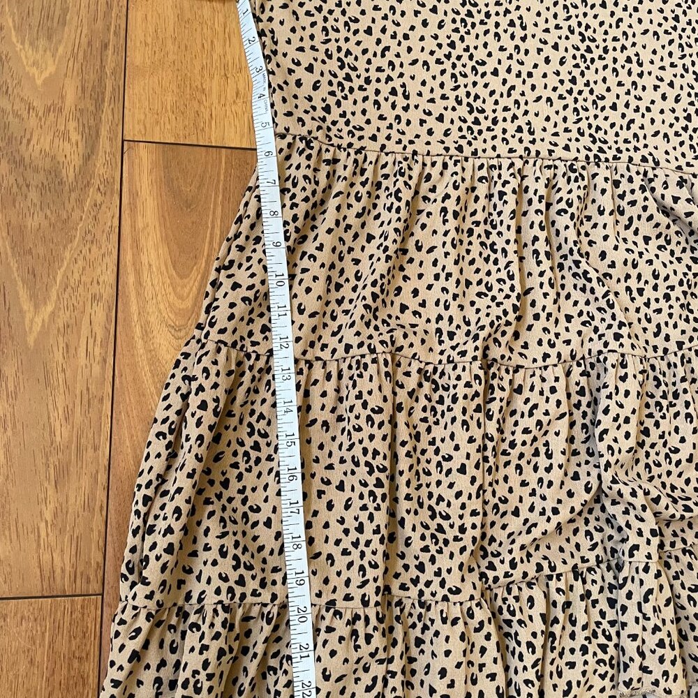 Leopard  Print Dot Ruffle Mini Dress - Picture 7 of 7